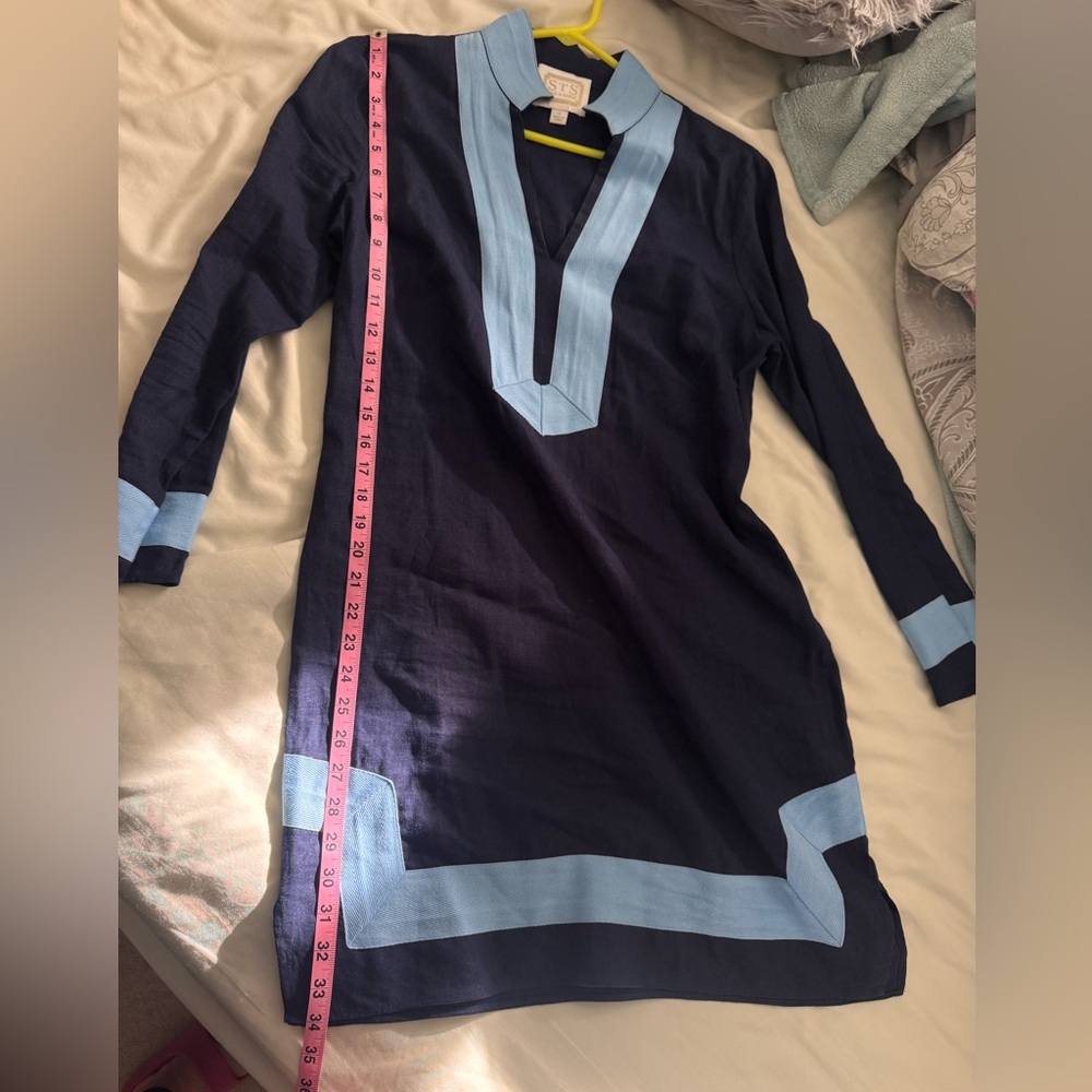Sail to Sable navy Dress with Light Blue Trim - Picture 5 of 6